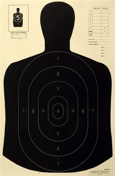 Police Silhouette target Score to 7 Ring