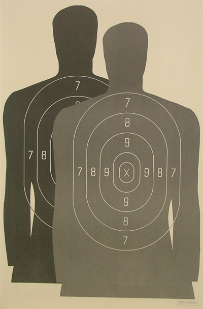 Law Enforcement Photo Target B27M with silhouettes overlayed