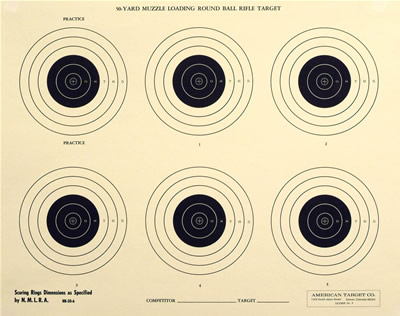 NMLRA Type-50 yard 6 Bullseye paper